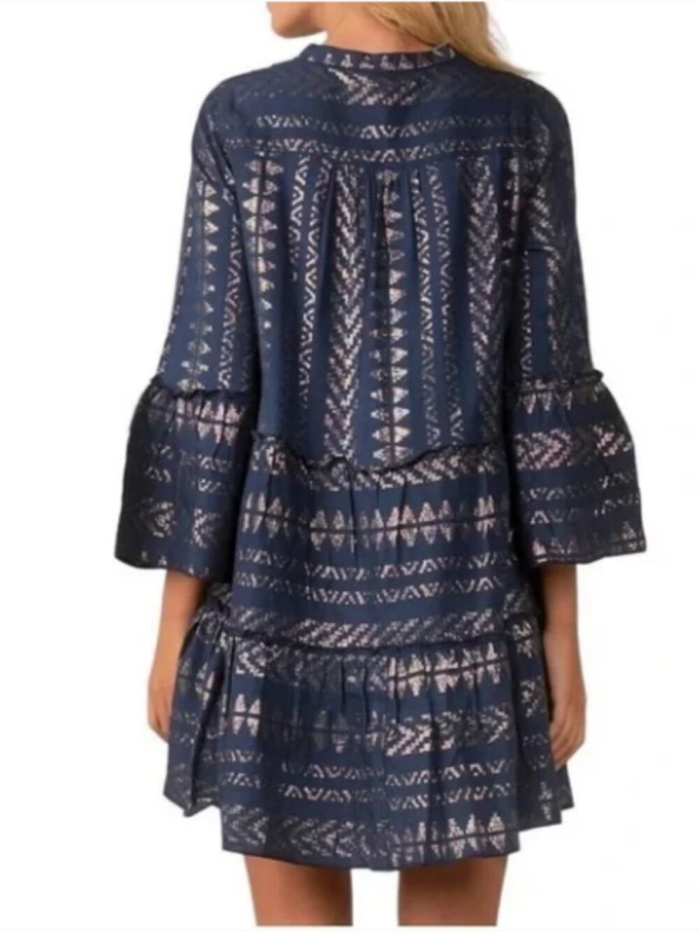 Elan Clara Dress; Navy with Gold Details; Size Small; EUC - Picture 2 of 7